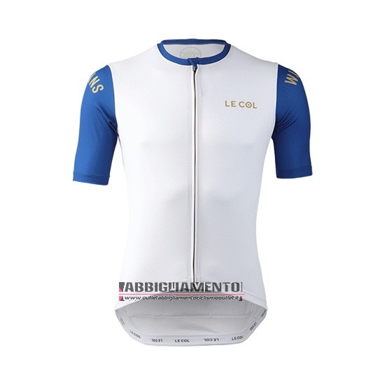 Abbigliamento Lecol 2019 Manica Corta e Pantaloncino Con Bretelle Bianco Blu - Clicca l'immagine per chiudere