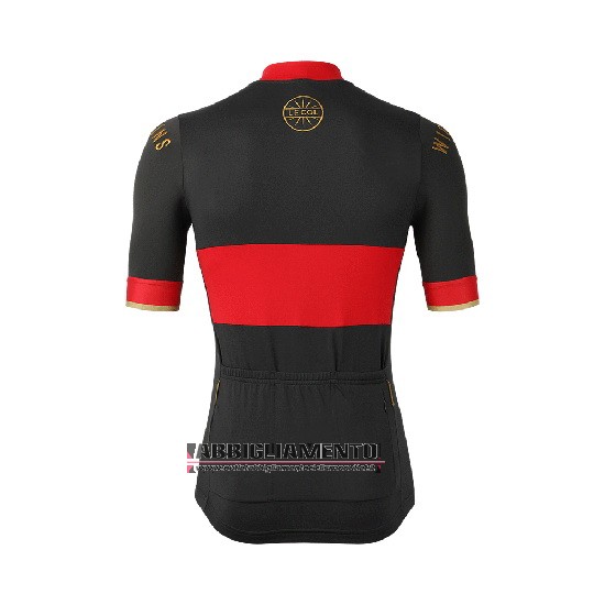 Abbigliamento Lecol 2019 Manica Corta e Pantaloncino Con Bretelle Nero Rosso - Clicca l'immagine per chiudere