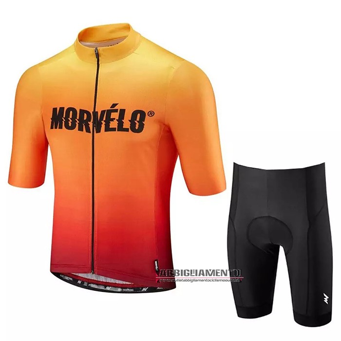 Abbigliamento Morvelo 2020 Manica Corta e Pantaloncino Con Bretelle Arancione - Clicca l'immagine per chiudere