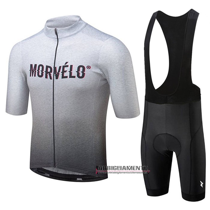 Abbigliamento Morvelo 2020 Manica Corta e Pantaloncino Con Bretelle Grigio - Clicca l'immagine per chiudere