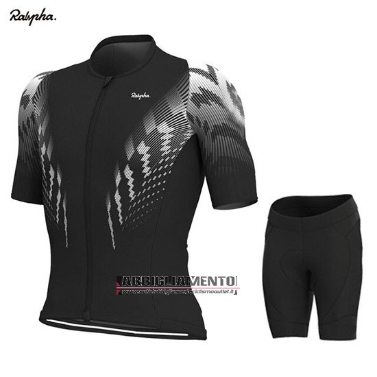 Abbigliamento Rapha 2019 Manica Corta e Pantaloncino Con Bretelle Nero Bianco - Clicca l'immagine per chiudere