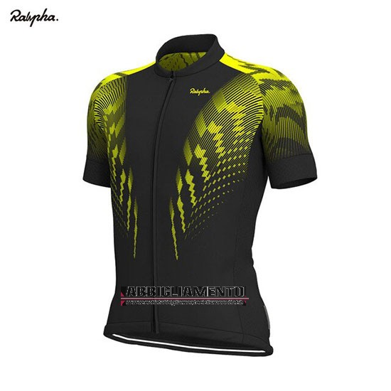 Abbigliamento Rapha 2019 Manica Corta e Pantaloncino Con Bretelle Nero Giallo - Clicca l'immagine per chiudere