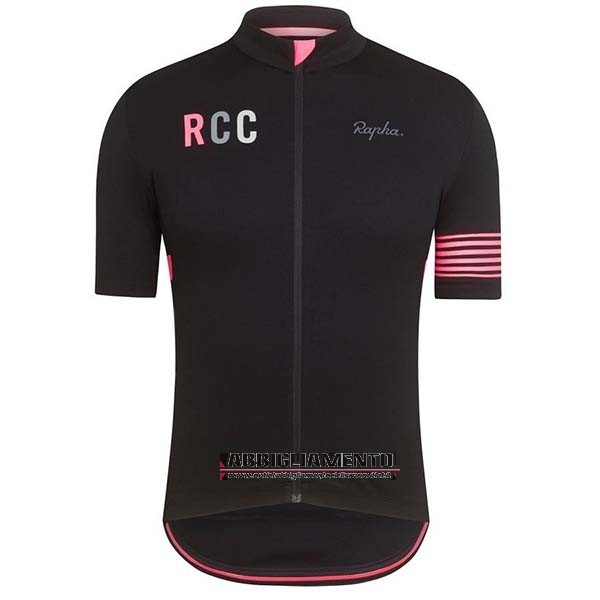 Abbigliamento Rapha 2019 Manica Corta e Pantaloncino Con Bretelle Nero Rosa - Clicca l'immagine per chiudere