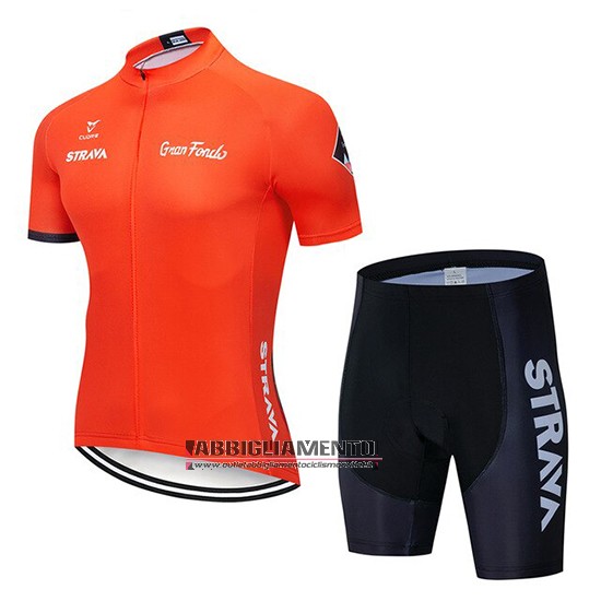 Abbigliamento STRAVA 2019 Manica Corta e Pantaloncino Con Bretelle Arancione - Clicca l'immagine per chiudere