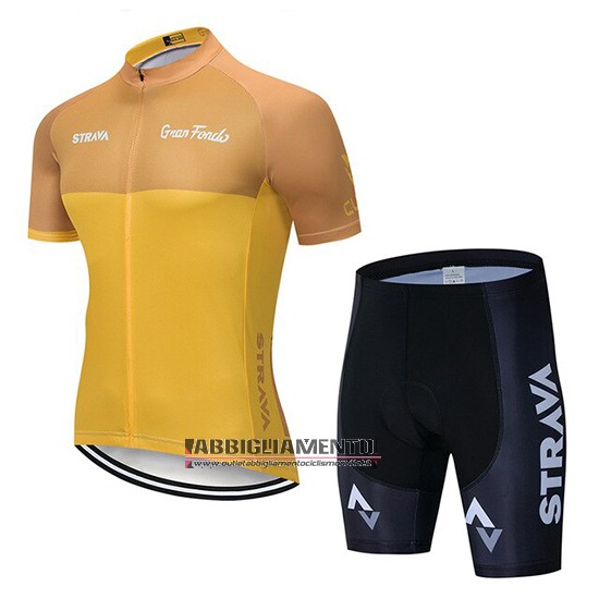 Abbigliamento STRAVA 2019 Manica Corta e Pantaloncino Con Bretelle Giallo - Clicca l'immagine per chiudere