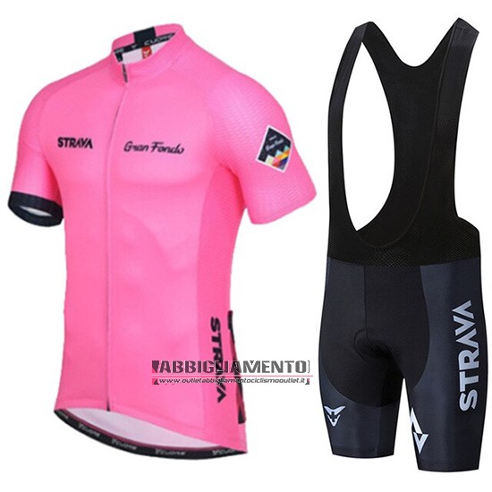 Abbigliamento STRAVA 2019 Manica Corta e Pantaloncino Con Bretelle Rosa - Clicca l'immagine per chiudere