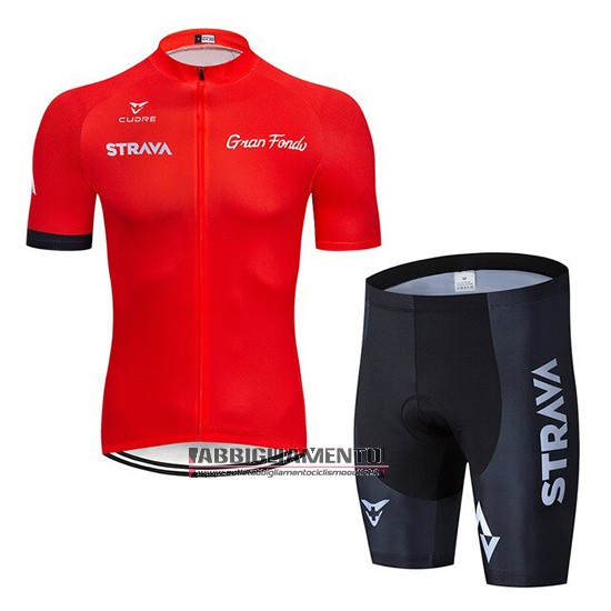 Abbigliamento STRAVA 2019 Manica Corta e Pantaloncino Con Bretelle Rosso - Clicca l'immagine per chiudere