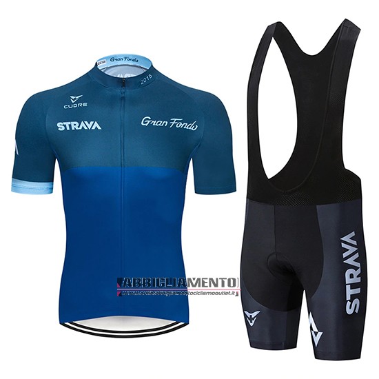 Abbigliamento STRAVA 2019 Manica Corta e Pantaloncino Con Bretelle Spento Blu - Clicca l'immagine per chiudere