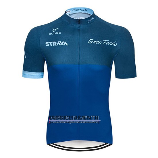 Abbigliamento STRAVA 2019 Manica Corta e Pantaloncino Con Bretelle Spento Blu - Clicca l'immagine per chiudere