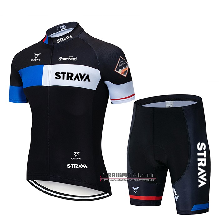 Abbigliamento STRAVA 2020 Manica Corta e Pantaloncino Con Bretelle Nero - Clicca l'immagine per chiudere