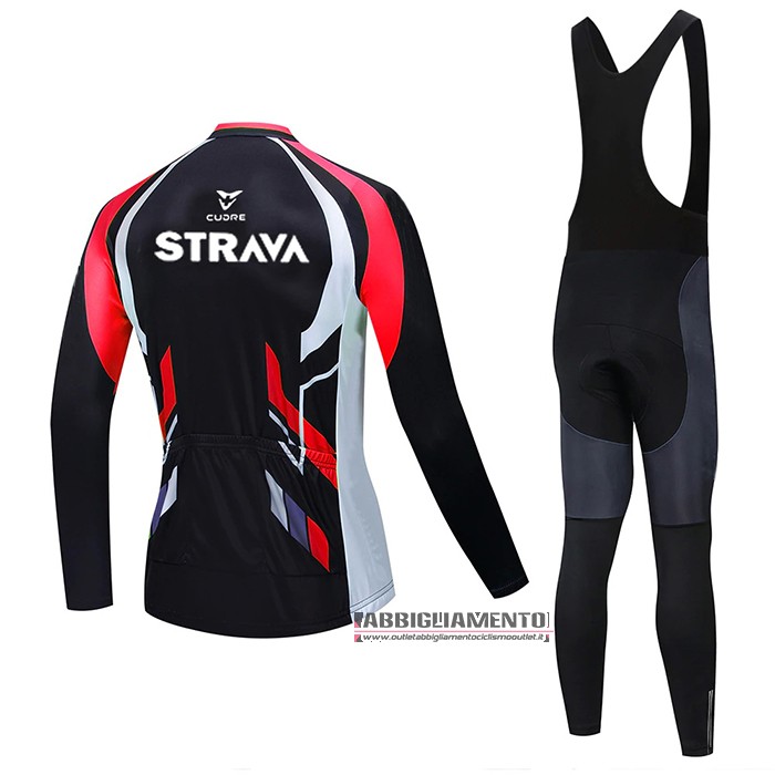 Abbigliamento STRAVA 2021 Manica Lunga e Calzamaglia Con Bretelle Rosso Nero - Clicca l'immagine per chiudere