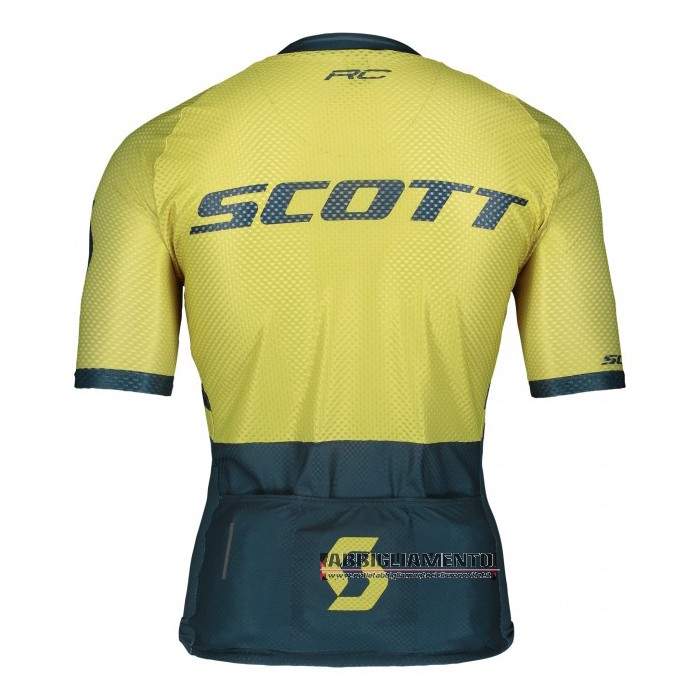 Abbigliamento Scott Manica Corta e Pantaloncino Con Bretelle 2021 Giallo Spento Blu - Clicca l'immagine per chiudere