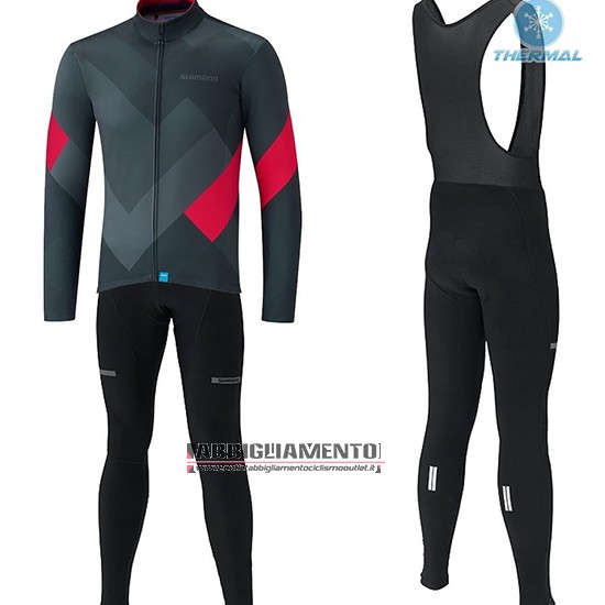 Abbigliamento Shimano 2019 Manica Lunga e Calzamaglia Con Bretelle Grigio Rosso - Clicca l'immagine per chiudere