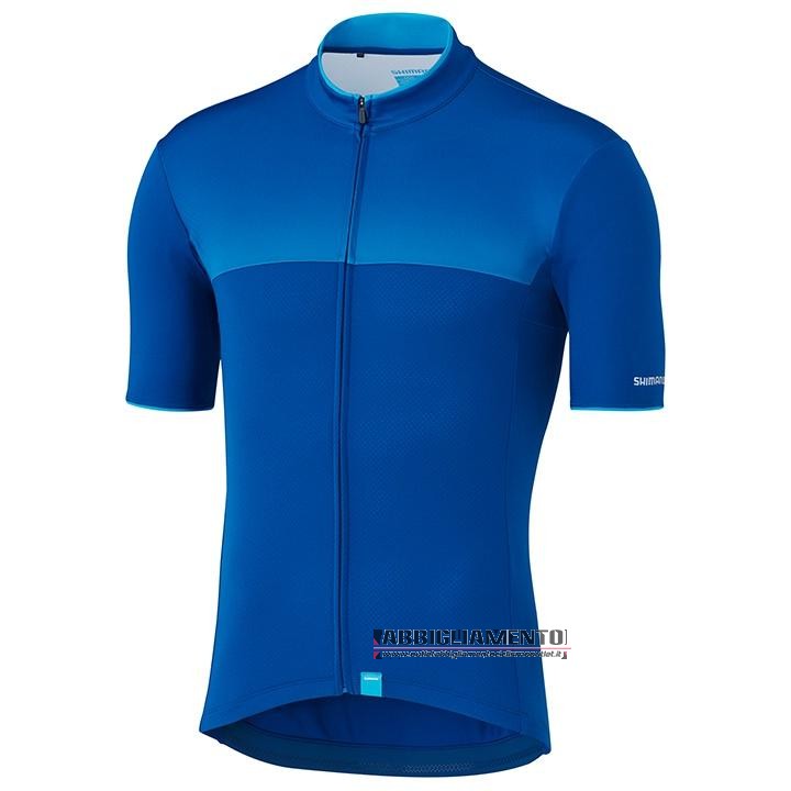 Abbigliamento Shimano 2020 Manica Corta e Pantaloncino Con Bretelle Blu - Clicca l'immagine per chiudere