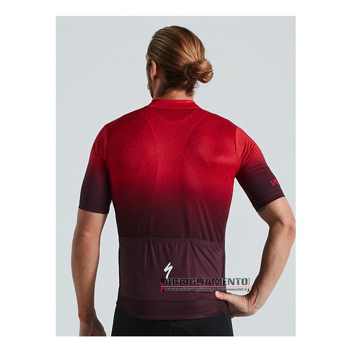 Abbigliamento Specialized Manica Corta e Pantaloncino Con Bretelle 2021 Scuro Rosso - Clicca l'immagine per chiudere