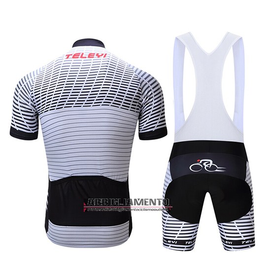 Abbigliamento Teleyi Bike 2019 Manica Corta e Pantaloncino Con Bretelle Bianco Nero - Clicca l'immagine per chiudere