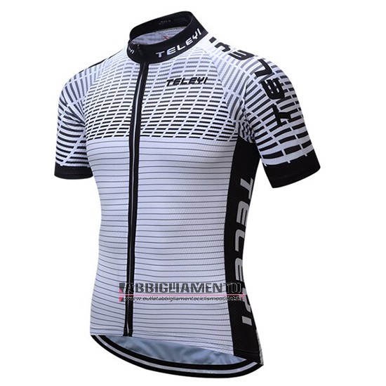 Abbigliamento Teleyi Bike 2019 Manica Corta e Pantaloncino Con Bretelle Bianco Nero - Clicca l'immagine per chiudere