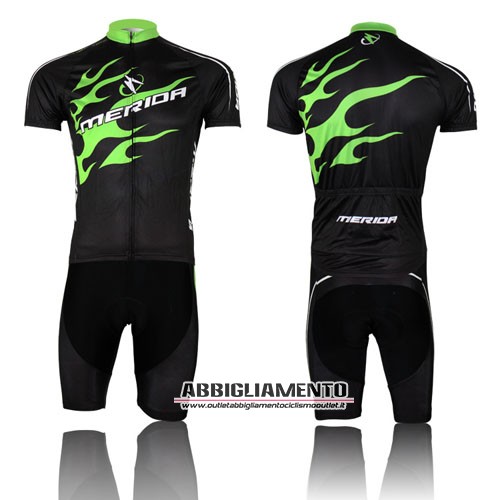 Abbigliamento Merida 2012 Manica Corta E Pantaloncino Con Bretelle Nero E Verde - Clicca l'immagine per chiudere