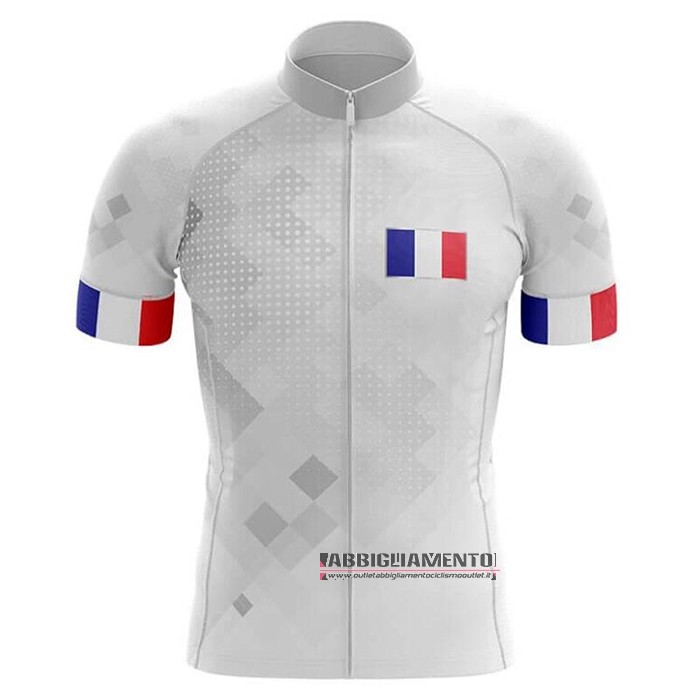 Abbigliamento Campione Francia 2020 Manica Corta e Pantaloncino Con Bretelle Bianco - Clicca l'immagine per chiudere