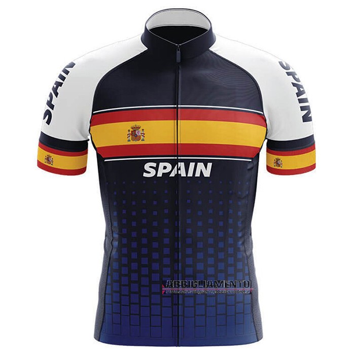 Abbigliamento Campione Spagna 2020 Manica Corta e Pantaloncino Con Bretelle Blu Giallo - Clicca l'immagine per chiudere