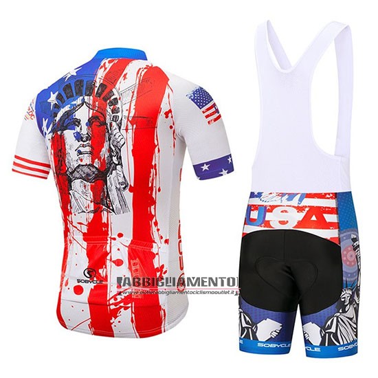 Abbigliamento USA 2020 Manica Corta e Pantaloncino Con Bretelle Blu Rosso Bianco - Clicca l'immagine per chiudere