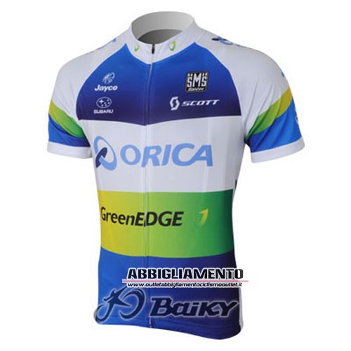 Abbigliamento Orica GreenEDGE 2013 Manica Corta E Pantaloncino Con Bretelle edge Bianco E Blu - Clicca l'immagine per chiudere