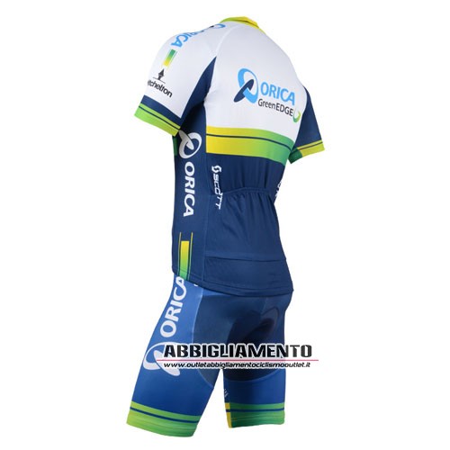 Abbigliamento Orica GreenEDGE 2014 Manica Corta E Pantaloncino Con Bretelle edge Bianco E Blu - Clicca l'immagine per chiudere