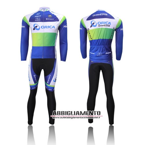 Abbigliamento Orica GreenEDGE 2013 Manica Lunga E Calza Abbigliamento Con Bretelle edge Bianco E Blu - Clicca l'immagine per chiudere