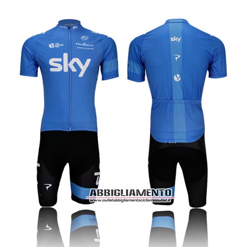 Abbigliamento Sky 2014 Manica Corta E Pantaloncino Con Bretelle Blu - Clicca l'immagine per chiudere