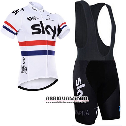 Abbigliamento Sky 2016 Manica Corta E Pantaloncino Con Bretelle Bianco E Rosso - Clicca l'immagine per chiudere