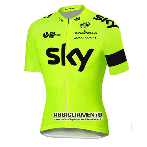 Abbigliamento Sky 2016 Manica Corta E Pantaloncino Con Bretelle Giallo - Clicca l'immagine per chiudere