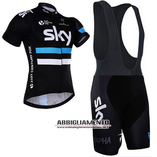 Abbigliamento Sky 2016 Manica Corta E Pantaloncino Con Bretelle Nero - Clicca l'immagine per chiudere