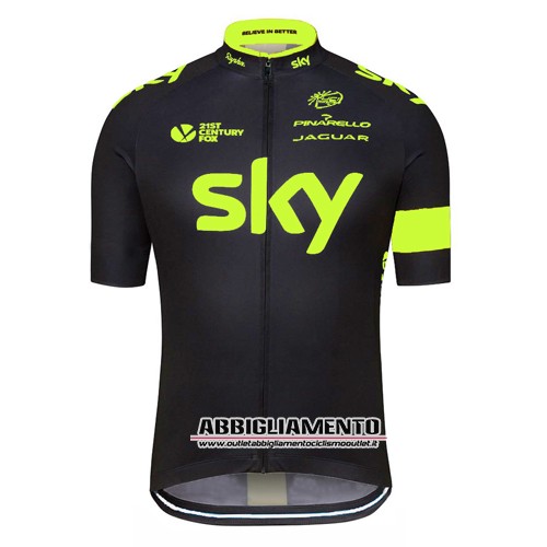 Abbigliamento Sky 2016 Manica Corta E Pantaloncino Con Bretelle Verde E Nero - Clicca l'immagine per chiudere