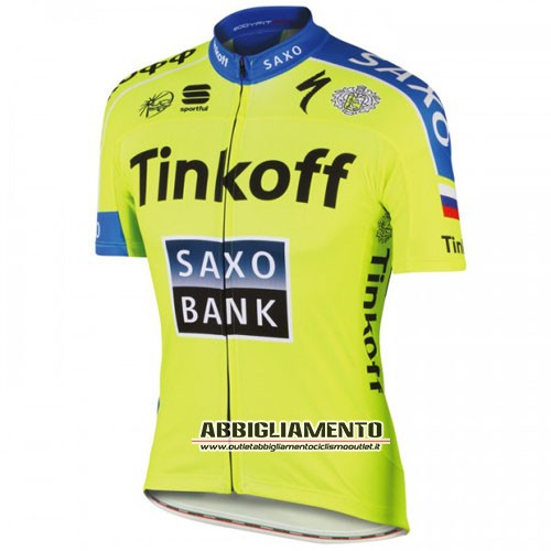 Abbigliamento SaxoBank 2016 Manica Corta E Pantaloncino Con Bretelle Giallo E Blu - Clicca l'immagine per chiudere