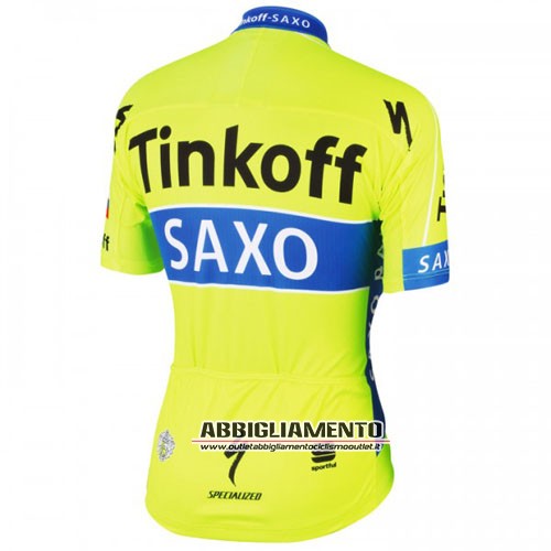 Abbigliamento SaxoBank 2016 Manica Corta E Pantaloncino Con Bretelle Giallo E Blu - Clicca l'immagine per chiudere