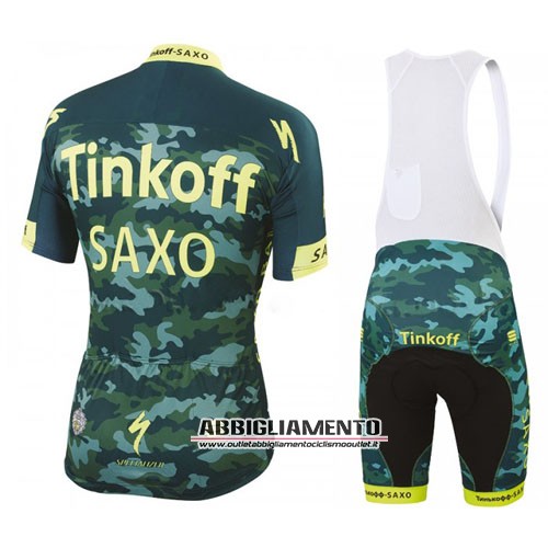 Abbigliamento SaxoBank 2016 Manica Corta E Pantaloncino Con Bretelle Giallo E Verde - Clicca l'immagine per chiudere