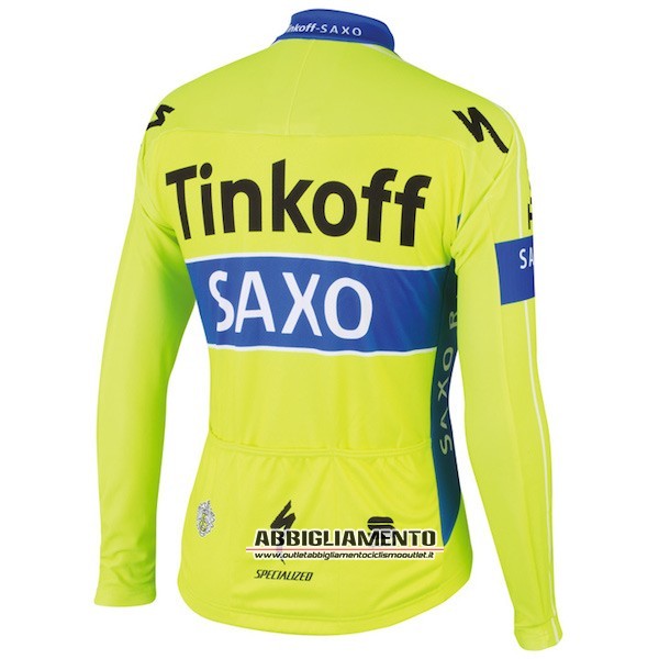 Abbigliamento SaxoBank 2016 Manica Lunga E Calza Abbigliamento Con Bretelle Giallo E Blu - Clicca l'immagine per chiudere