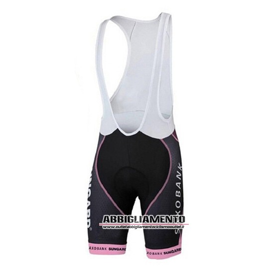 Donne Abbigliamento Saxo Bank 2015 Manica Corta E Pantaloncino Con Bretelle Fuxia E Nero - Clicca l'immagine per chiudere