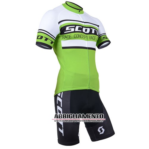 Abbigliamento Scott 2014 Manica Corta E Pantaloncino Con Bretelle Bianco E Verde - Clicca l'immagine per chiudere