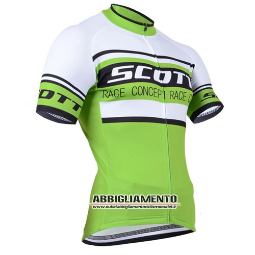 Abbigliamento Scott 2014 Manica Corta E Pantaloncino Con Bretelle Bianco E Verde - Clicca l'immagine per chiudere