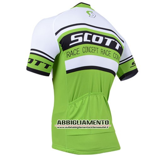 Abbigliamento Scott 2014 Manica Corta E Pantaloncino Con Bretelle Bianco E Verde - Clicca l'immagine per chiudere