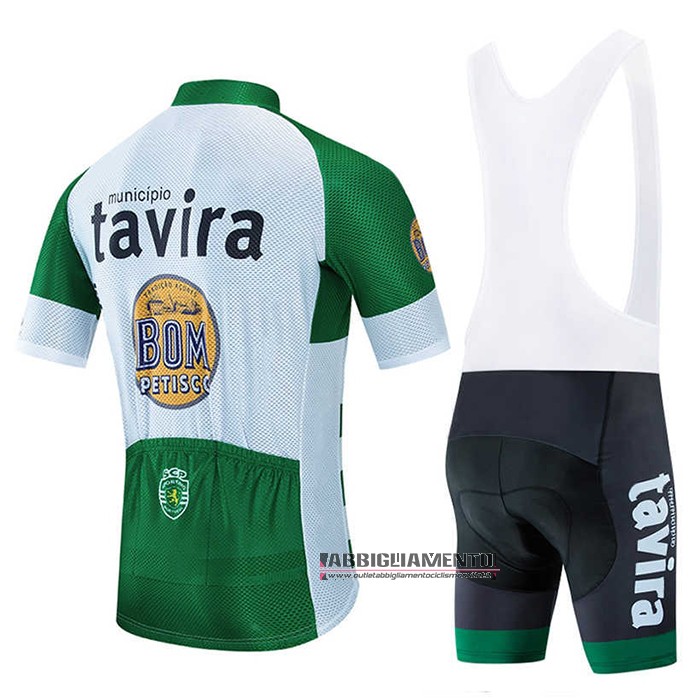 Abbigliamento Tavira 2020 Manica Corta e Pantaloncino Con Bretelle Bianco Verde - Clicca l'immagine per chiudere