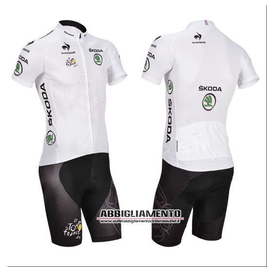 Abbigliamento Tour De France 2014 Manica Corta E Pantaloncino Con Bretelle Bianco - Clicca l'immagine per chiudere