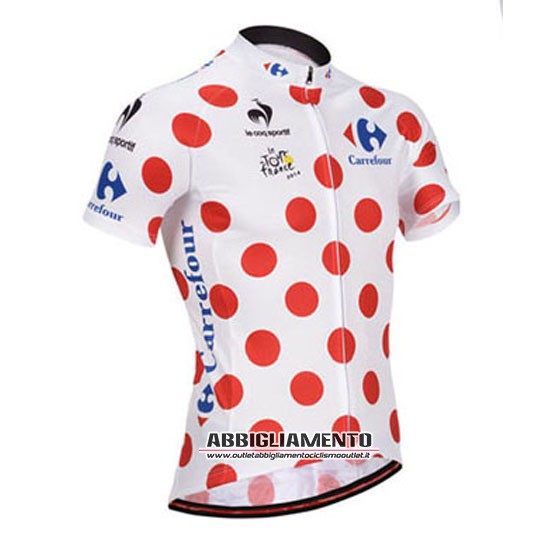 Abbigliamento Tour De France 2014 Manica Corta E Pantaloncino Con Bretelle Bianco E Rosso - Clicca l'immagine per chiudere