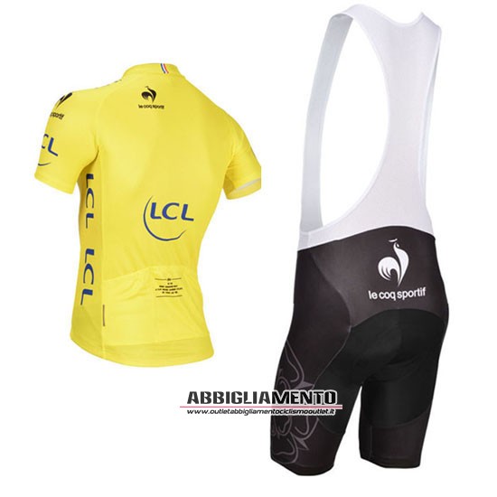 Abbigliamento Tour De France 2014 Manica Corta E Pantaloncino Con Bretelle Giallo - Clicca l'immagine per chiudere