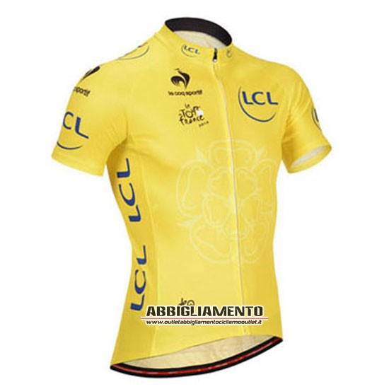 Abbigliamento Tour De France 2014 Manica Corta E Pantaloncino Con Bretelle Giallo - Clicca l'immagine per chiudere