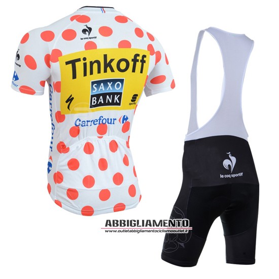 Abbigliamento Tour De France 2014 Manica Corta E Pantaloncino Con Bretelle lider saxobank Bianco E Rosso - Clicca l'immagine per chiudere