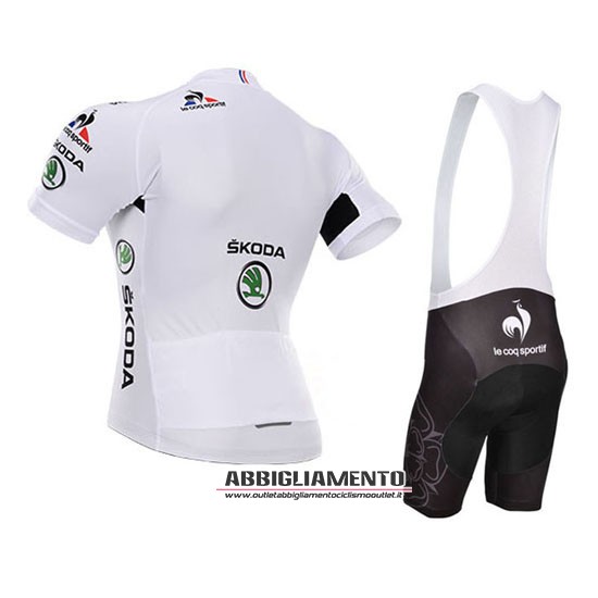 Abbigliamento Tour De France 2015 Manica Corta E Pantaloncino Con Bretelle Bianco - Clicca l'immagine per chiudere