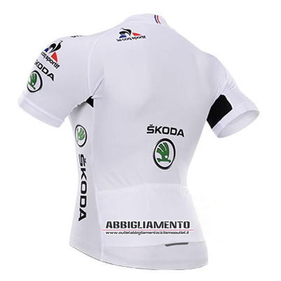 Abbigliamento Tour De France 2015 Manica Corta E Pantaloncino Con Bretelle Bianco - Clicca l'immagine per chiudere