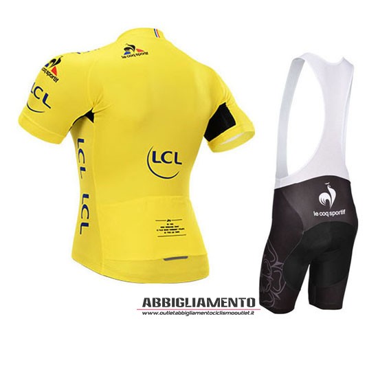 Abbigliamento Tour De France 2015 Manica Corta E Pantaloncino Con Bretelle Giallo - Clicca l'immagine per chiudere